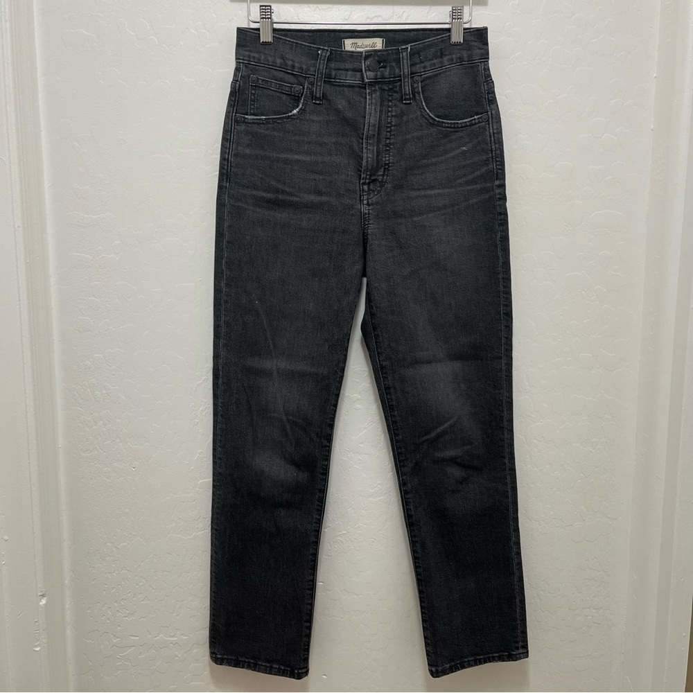 Madewell The Perfect Vintage Crop Jeans Black High Rise Size 25